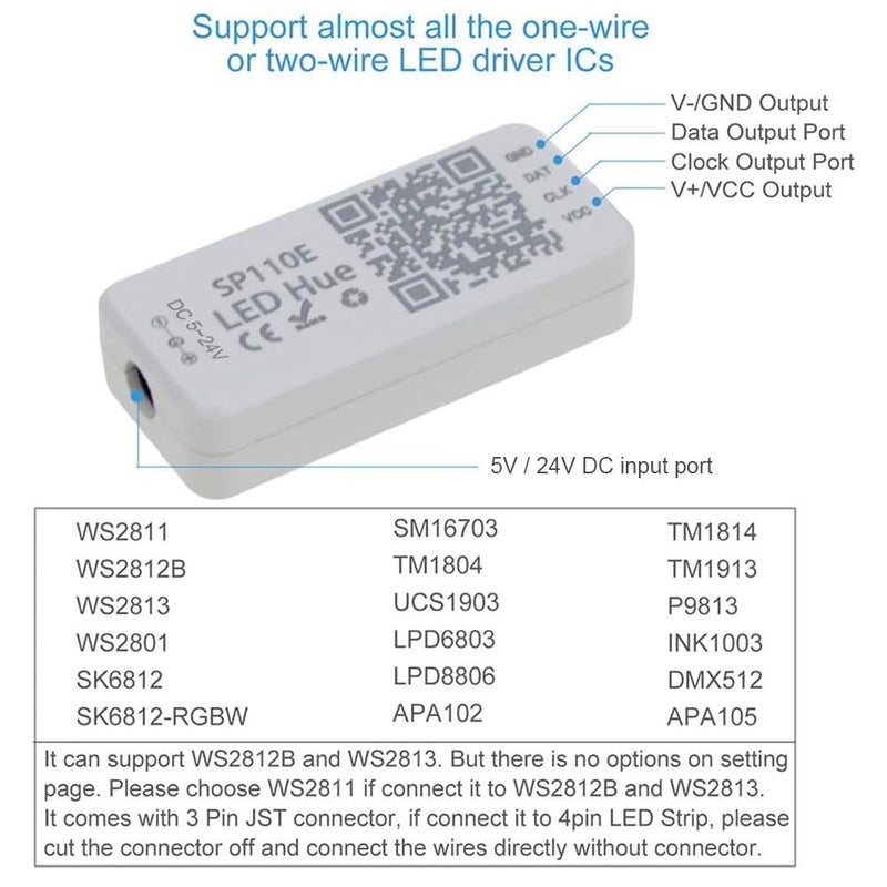 ALITOVE وحدة تحكم LED قابلة للتوجيه ALITOVE WS2812B WS2811 مع بلوتوث، تطبيق iOS وAndroid، تحكم عن بُعد لاسلكي DC 5V~24V لـ SK6812 SK6812-RGBW WS2812 SM16703 شريط LED RGB القابل للبرمجة بألوان الحلم - Image 3