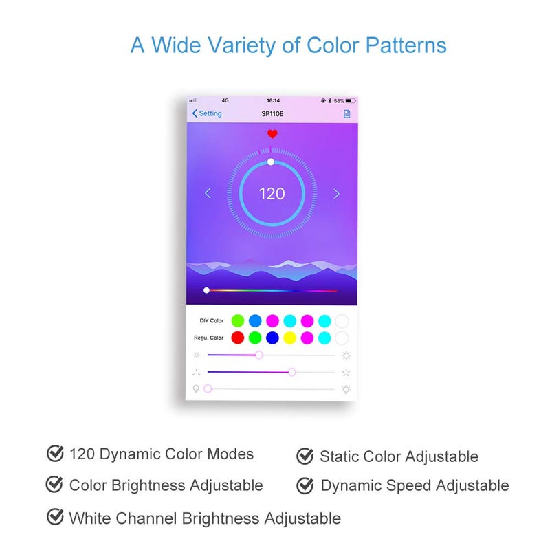 ALITOVE وحدة تحكم LED قابلة للتوجيه ALITOVE WS2812B WS2811 مع بلوتوث، تطبيق iOS وAndroid، تحكم عن بُعد لاسلكي DC 5V~24V لـ SK6812 SK6812-RGBW WS2812 SM16703 شريط LED RGB القابل للبرمجة بألوان الحلم - Image 4