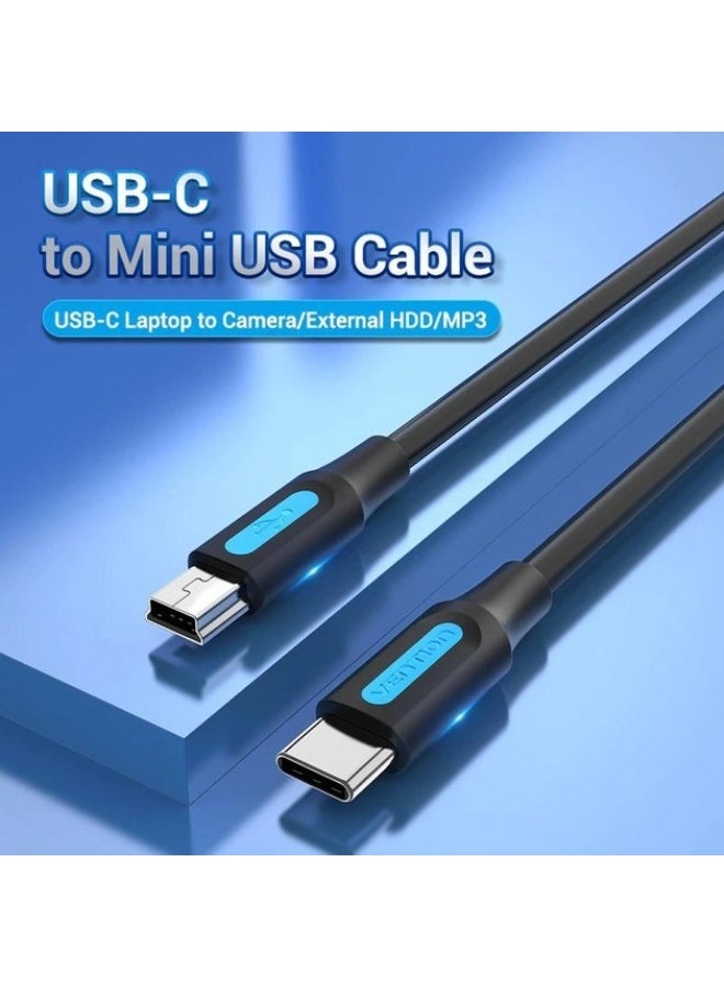 VENTION USB 2.0 C Male to Mini-B Male 2A Cable Black Model # COWBD - Image 3