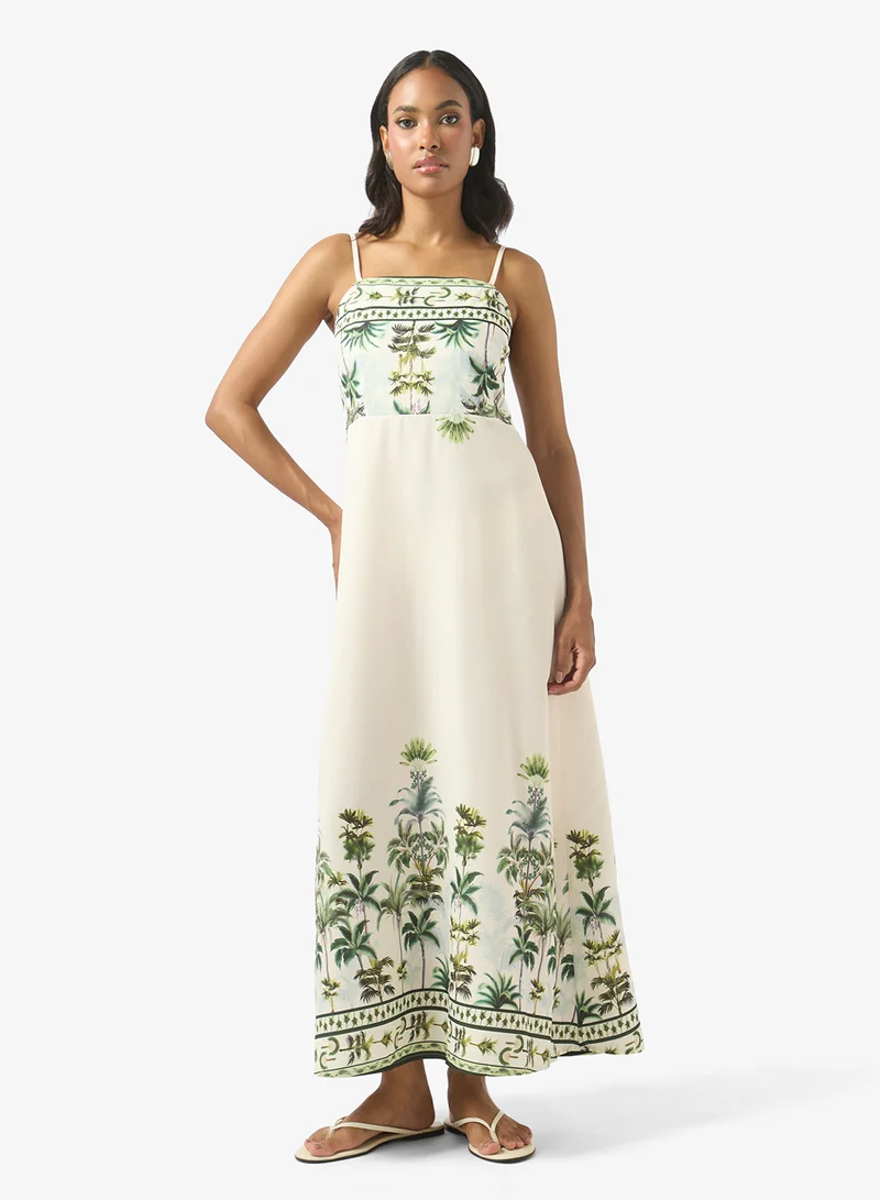 Soleira Palm Print Beach Dress