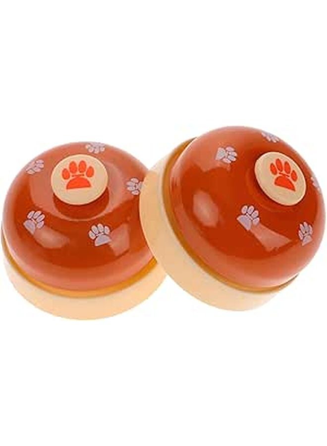 Large Orange Paw Print Dog Training Bell Set 2pcs Pet Pressing Bell for Puppy Home Interactive Use - Image 1