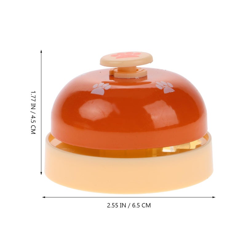 Large Orange Paw Print Dog Training Bell Set 2pcs Pet Pressing Bell for Puppy Home Interactive Use - Image 3