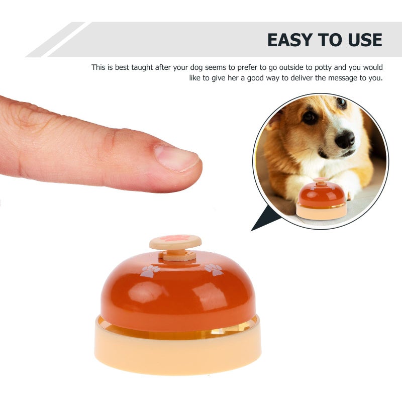 Large Orange Paw Print Dog Training Bell Set 2pcs Pet Pressing Bell for Puppy Home Interactive Use - Image 4
