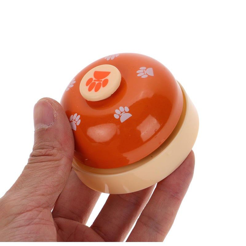 Large Orange Paw Print Dog Training Bell Set 2pcs Pet Pressing Bell for Puppy Home Interactive Use - Image 5
