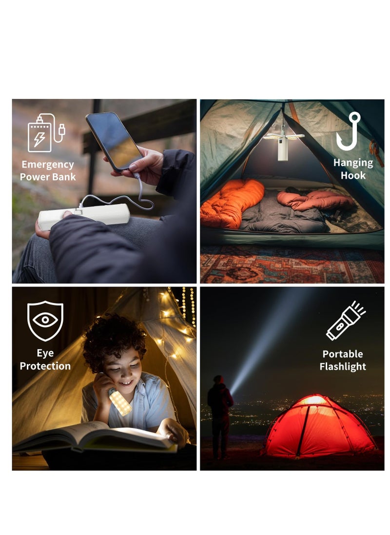 Excefore - Foldable Camping Lantern Light Flashlight, Rechargeable 1000 LM, 2000mAh, Dimmable Camping Lantern Flashlight, Camping Essentials, IPX4 Waterproof LED Lantern, Camping Light For Hiking, Power Outages - Image 1