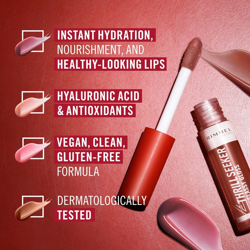 RIMMEL LONDON لميل ثريل سيكر جلاسي جلاس - صوص الشوكولاتة، 10 مل - Image 5