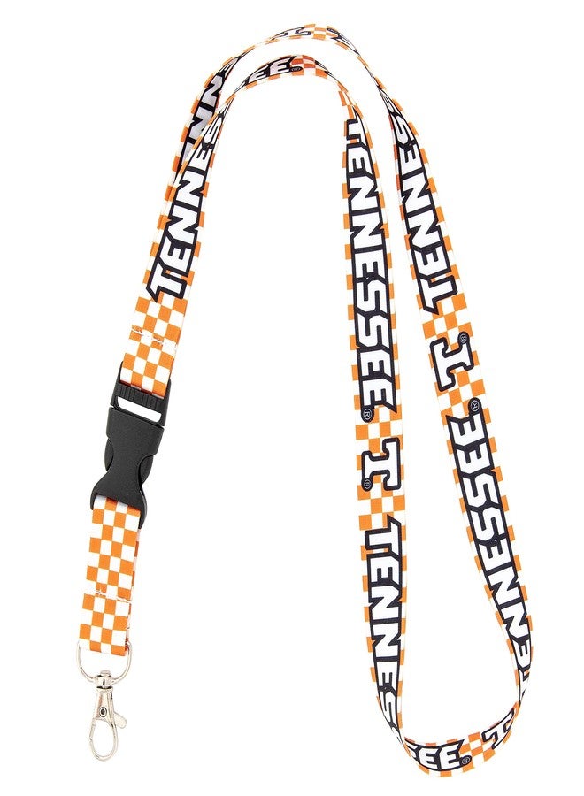 Desert Cactus University of Tennessee Lanyard UT Vols Volunteers Car Keys ID Badge Holder Keychain Detachable Breakaway Snap Buckle (Checkered) - Image 1