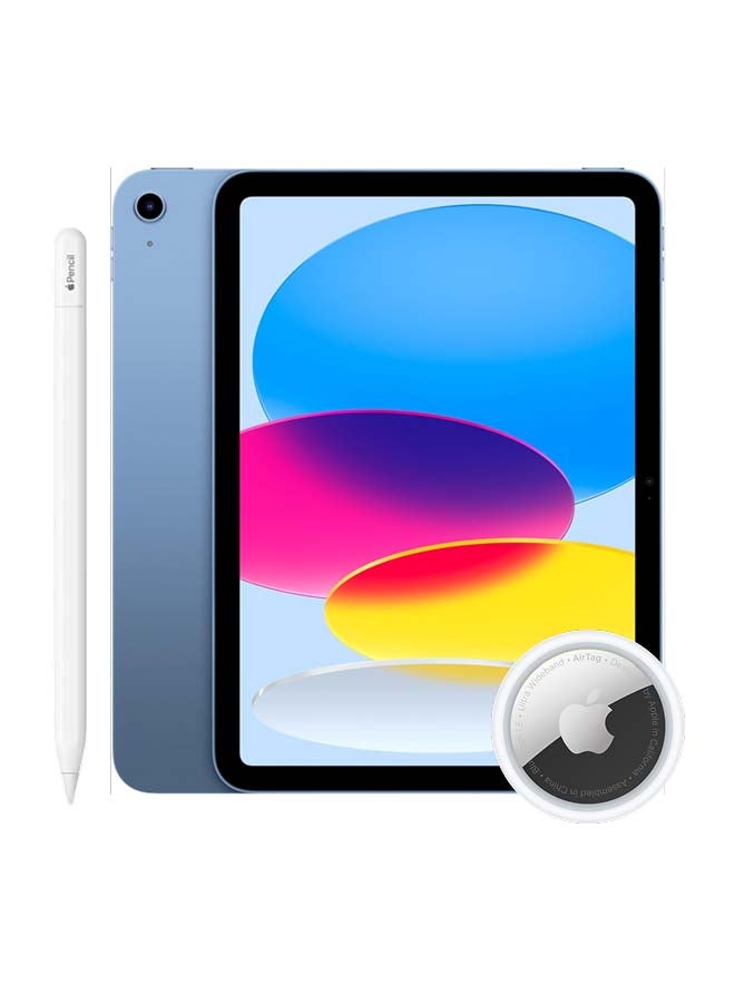 Apple iPad 2025 (11th Generation) A16 11-inch Wi-Fi 128GB Blue - Middle East Version &,Pencil (USB-C): iPad Compatibility Check Required - Pixel-Perfect Precision, Tilt Sensitivity, Perfect for Note-Taking, Drawing, and Signing Documents. Charges and Pairs with USB-C - White & AirTag Pack of 1 White - Image 1