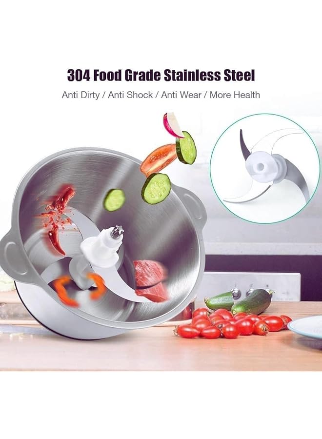 erorex 2L Electric Meat Grinder Stainless Steel Electric Meat Chopper Powerful 300W Food Processor Designed For Meat Vegetables Fruits And Nut 2L Ap 011 - Image 5