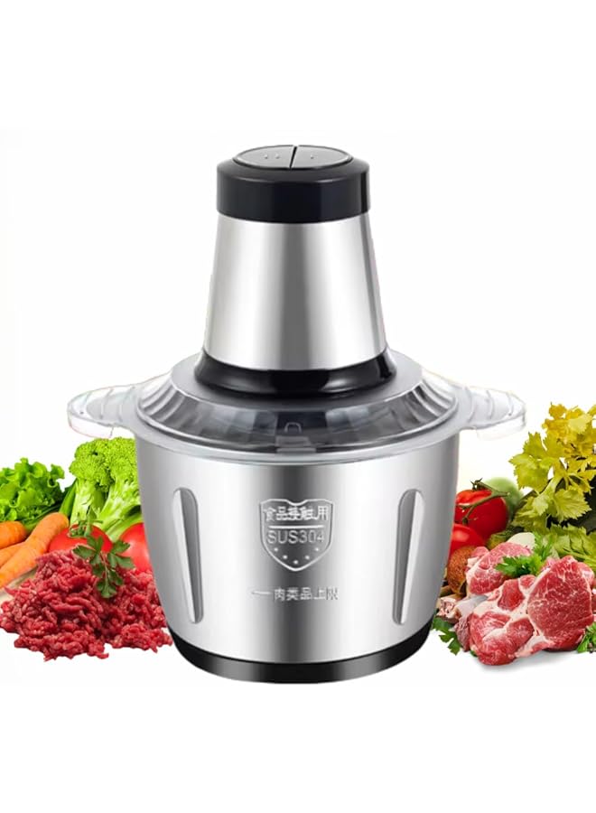 erorex 2L Electric Meat Grinder Stainless Steel Electric Meat Chopper Powerful 300W Food Processor Designed For Meat Vegetables Fruits And Nut 2L Ap 011 - Image 1