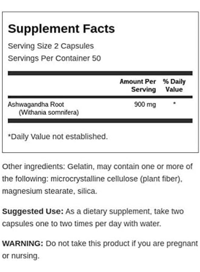 Swanson Full Spectrum Ashwagandha 450 mg 100 Caps - Image 3
