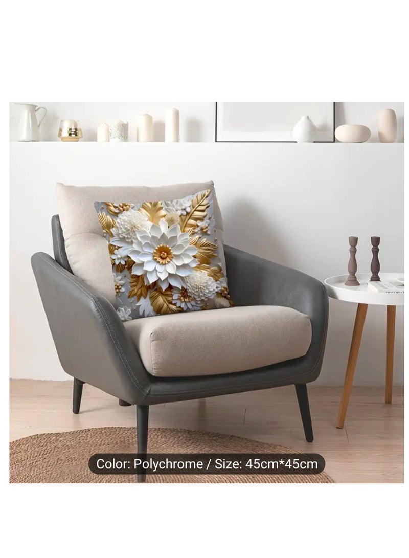 3D Printed Pillow Cover: Contemporary Style, 44.96cm x 44.96cm, Suitable for Sofa, Living Room, Bedroom Home Decoration, No Pillow Insert  - Image 3