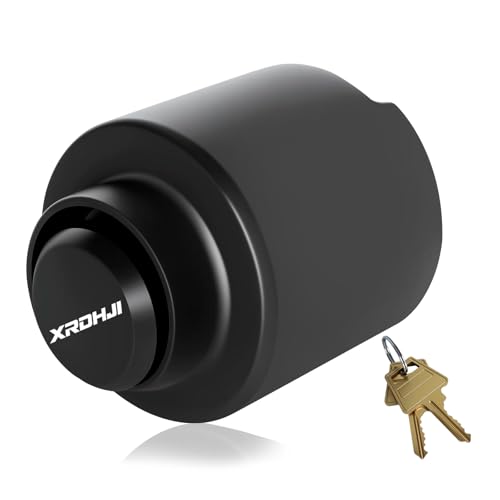 XRDHJI 2516 Trailer Coupler Lock Heavy Duty Solid Steel AntiTheft Trailer Lock for RV Boat Travel Trailers FrustrationFree Fit Puck Lock DrillResistant Weatherproof Trailer Hitch Lock Black - Image 1