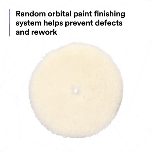 3M Perfect-It Random Orbital Medium Wool Compounding Pad, 5"/130 mm, White, 34121, Orbital Pads for Automotive Compounding and Polishing - Image 4