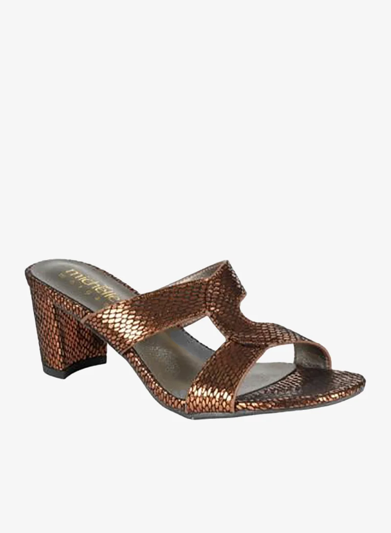 Michelle Morgan 092-2926 Michelle Morgan Ladies Block Heel Sandals 314RJ19C Bronze