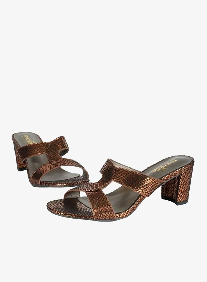 Michelle Morgan Bronze 092-2926 Michelle Morgan Ladies Block Heel Sandals 314RJ19C Bronze for Women | Best Price UAE