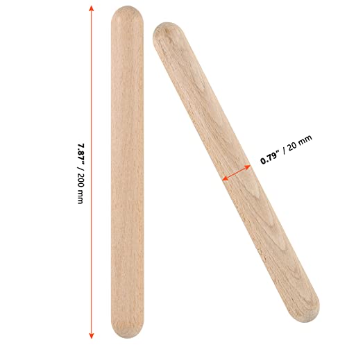 SINJEUN 16 Pair (32 Pack) Wooden Rhythm Sticks, 8 Inch Classical Wood Claves Musical Percussion Instrument, Natural Hardwood Music Lummi Sticks for Student, Musicians - Image 2