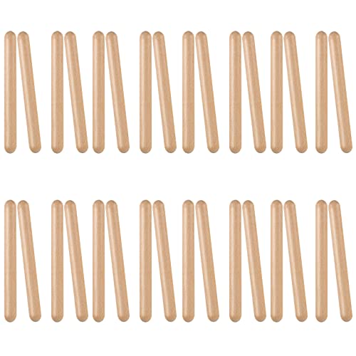 SINJEUN 16 Pair (32 Pack) Wooden Rhythm Sticks, 8 Inch Classical Wood Claves Musical Percussion Instrument, Natural Hardwood Music Lummi Sticks for Student, Musicians - Image 1