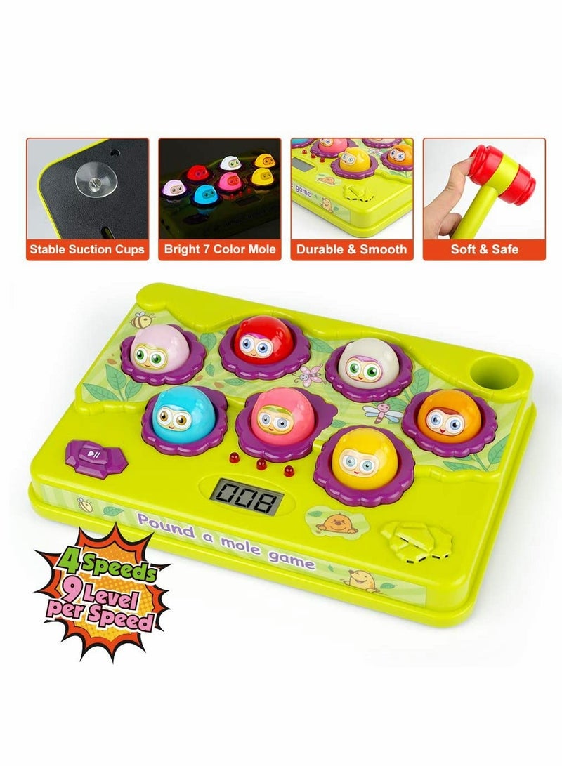 KASTWAVE Interactive Pound a Mole Game, Toddler Toys, Light-Up Musical Pounding Toy, Early Developmental Toy, Fun Gift for Age 2, 3, 4, 5 Years Old Kids, Boys, Girls, 2 Soft Hammers Included - Image 4