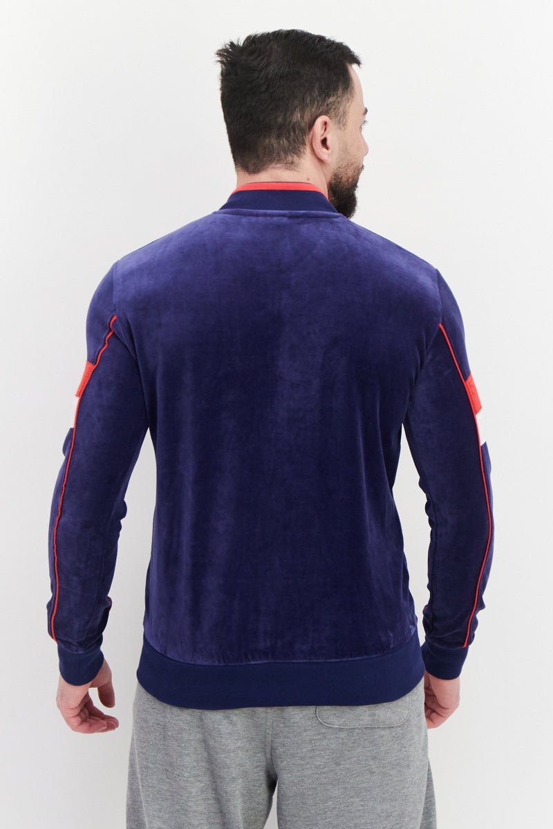 FILA Men Sportswear Fit Mock Neck Long Sleeve Training Jackets, Blue - Image 2