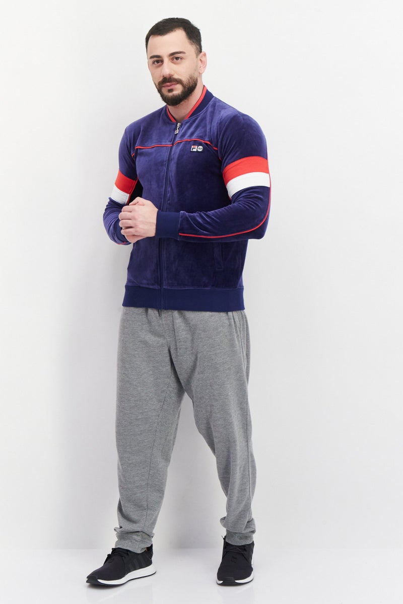 FILA Men Sportswear Fit Mock Neck Long Sleeve Training Jackets, Blue - Image 4