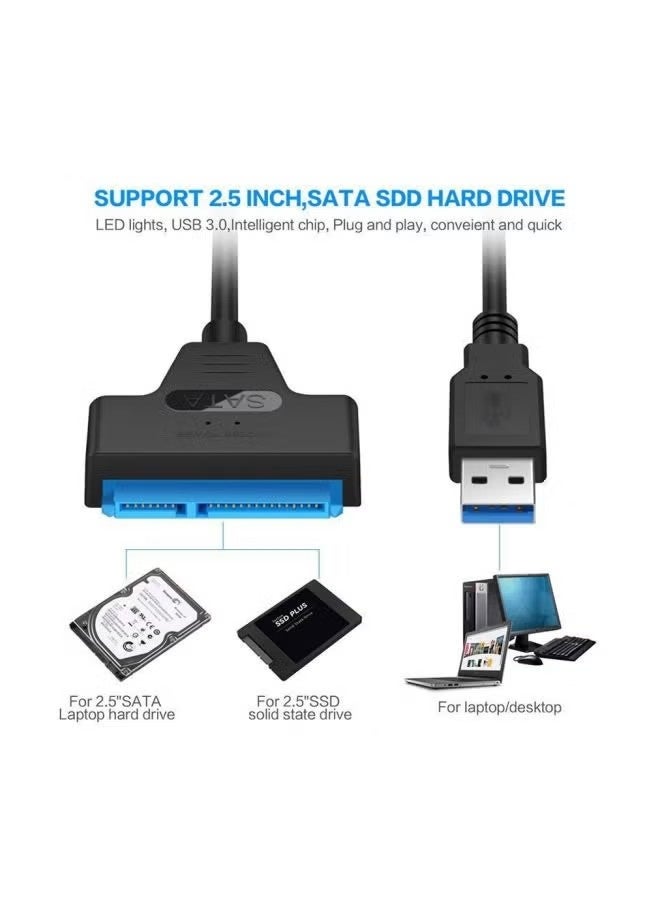 FUJISHKA USB 3.0 To SATA III Hard Drive Adapter Cable Black/Blue/Silver - Image 3