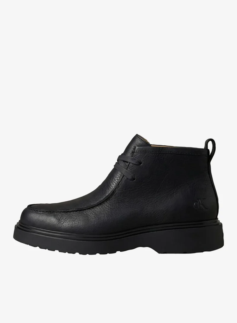 Calvin Klein Leather Lug Apron Toe Desert Boots