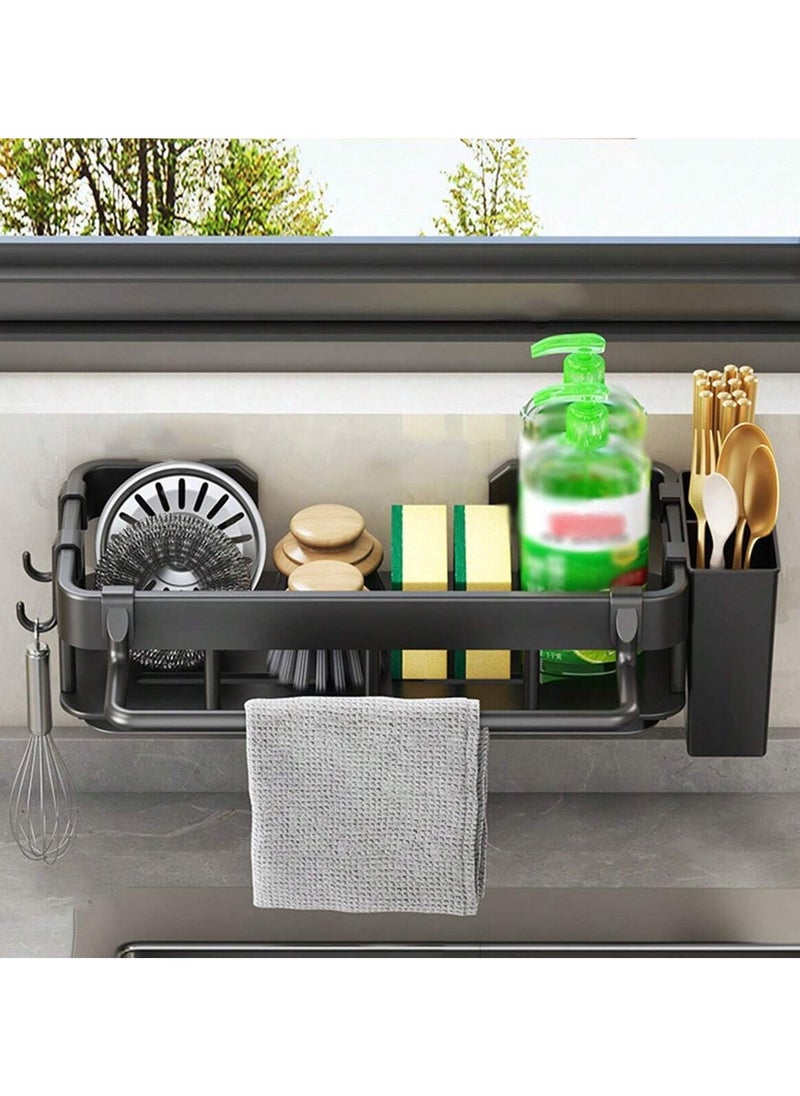 Multi-Purpose Sink and Shower Caddy with Removable Utensil Holder and Auto-Drain Tray, Versatile Organizer & Storage Rack for Kitchen or Bathroom, Ideal for Dish Soap, Sponges, Brushes, and Toiletries - pzsku/ZC3FAAFB813DFE32F9AA8Z/45/_/1735114887/671dd98e-143a-4dc8-b6d9-e69914703925