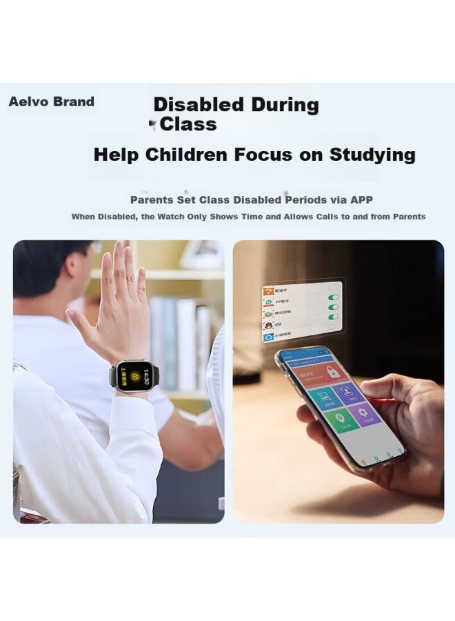 Aelvo Huawei Harmonyos Apple Ios Compatible Smart Gps Kids Phone Watch For Elementary To High School Students With Sim Card Slot, Video Call, Full Network, Uni - Image 3