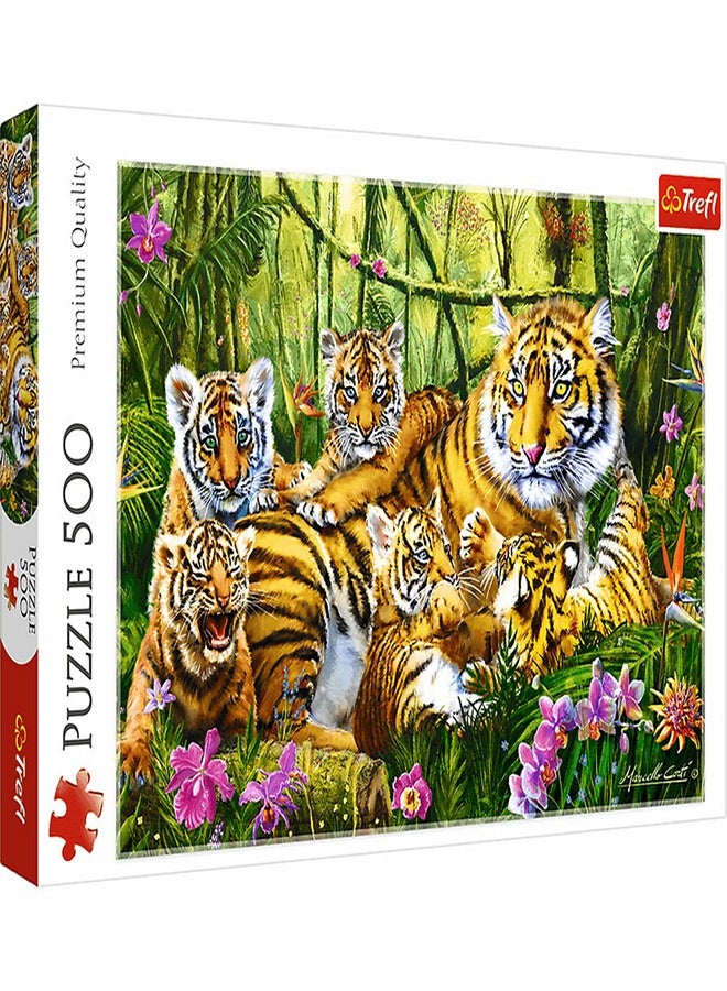 Trefl - Family of Tigers Puzzle 500 Pieces - 37350 - Image 1