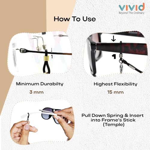 VIVID vision Unisex Adult Fabric Eyeglass Holder Strap Cord | New Chain Adjust on Sunglasses | Anti-slip Retainer Lanyard String Eyewear Frame | CH-125 | Purple - Image 3