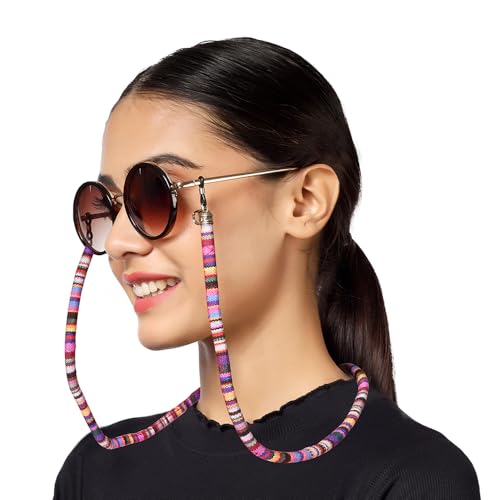VIVID vision Unisex Adult Fabric Eyeglass Holder Strap Cord | New Chain Adjust on Sunglasses | Anti-slip Retainer Lanyard String Eyewear Frame | CH-125 | Purple - Image 1