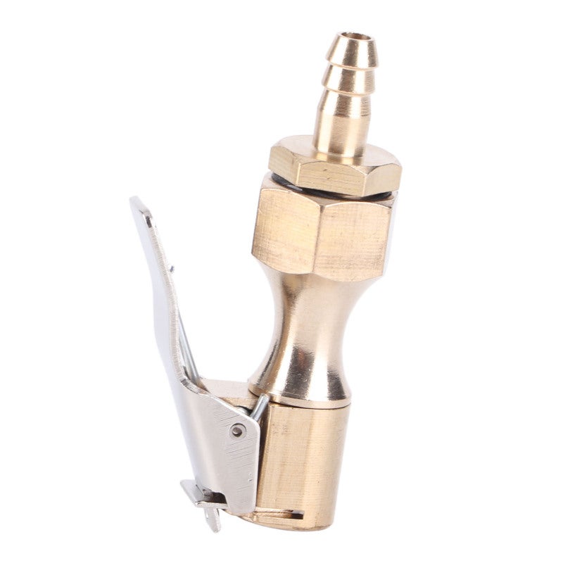 Portable Tire Chuck Adapter Bicycle Motorcycle Car Tire Inflator Fitting - Locking Clip Easy Install Heavy-Duty Copper Structure for Inflation - Image 2
