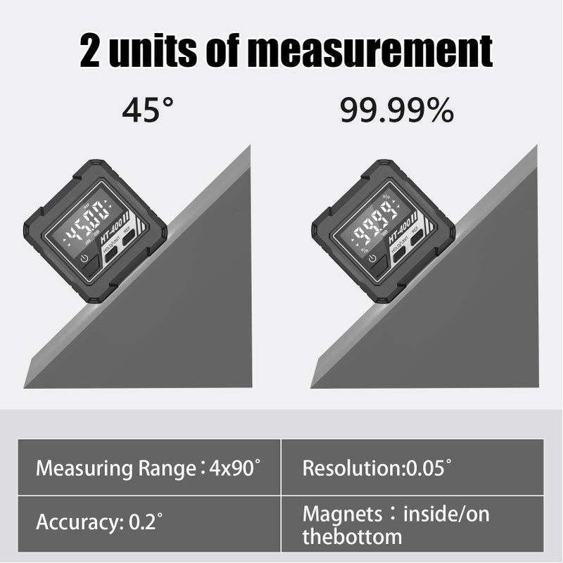 Digital Magnetic Inclinometer 4x90 Degree Angle Finder Protractor For Woodworking Construction - Image 5