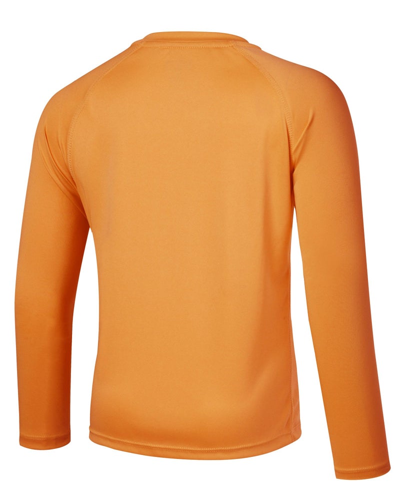 Willit قميص حماية من الشمس للأطفال من ويليت UPF 50+ بأكمام طويلة قميص سباحة واقي من الطفح الجلدي للشباب SPF قميص صيد سريع الجفاف برتقالي XS - Image 3