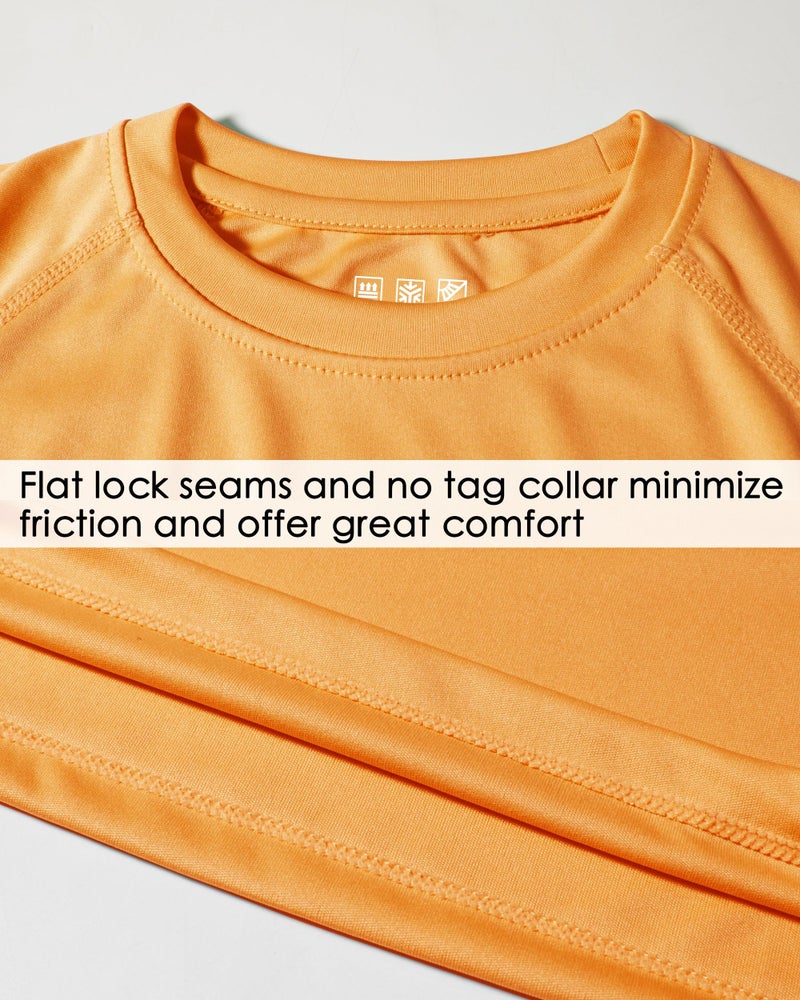 Willit قميص حماية من الشمس للأطفال من ويليت UPF 50+ بأكمام طويلة قميص سباحة واقي من الطفح الجلدي للشباب SPF قميص صيد سريع الجفاف برتقالي XS - Image 5