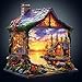 WOODBESTS Wooden Puzzles for Adults Sunset Cottage Wooden Jigsaw Puzzle for Adults Unique Animal Shape Wood Puzzles Adult Xmas Birthday Gifts for Puzzles Lovers 250 pcs L 134 131in - Image 2