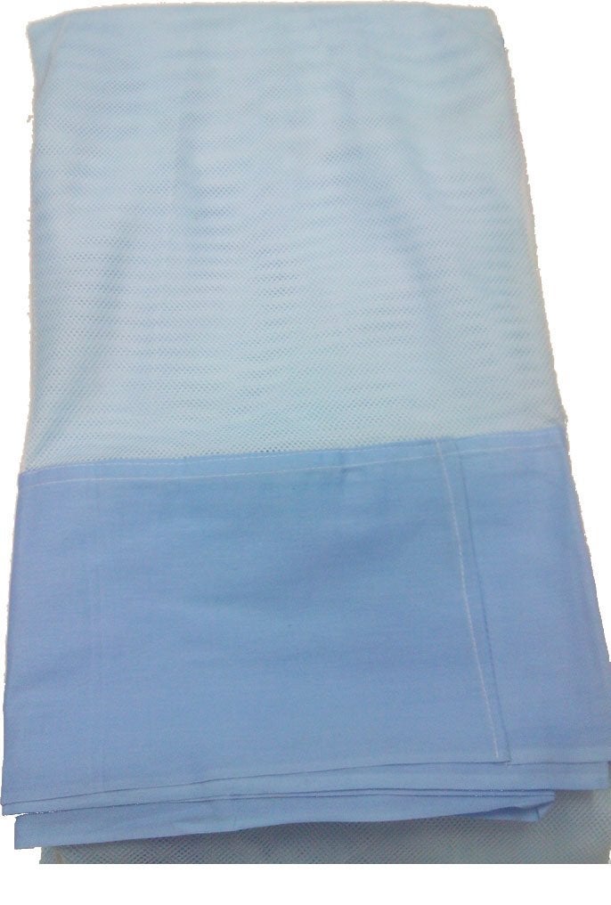 Ans Cotton Blend King Size Mosquito net Pure Cotton Border on Top and Bottom Allergy Free Premium Fabric (Blue, 7 x 7ft King Size Double Bed Net) Skin Friendly - Image 3