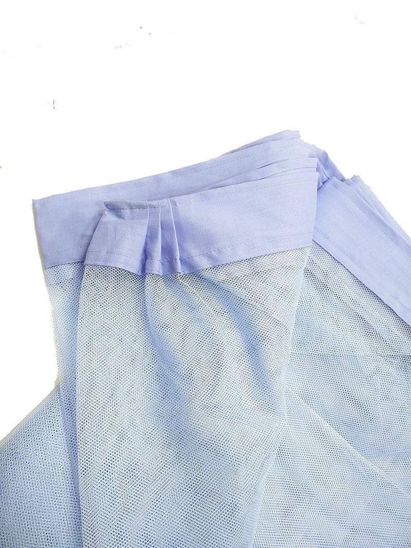Ans Cotton Blend King Size Mosquito net Pure Cotton Border on Top and Bottom Allergy Free Premium Fabric (Blue, 7 x 7ft King Size Double Bed Net) Skin Friendly - Image 4