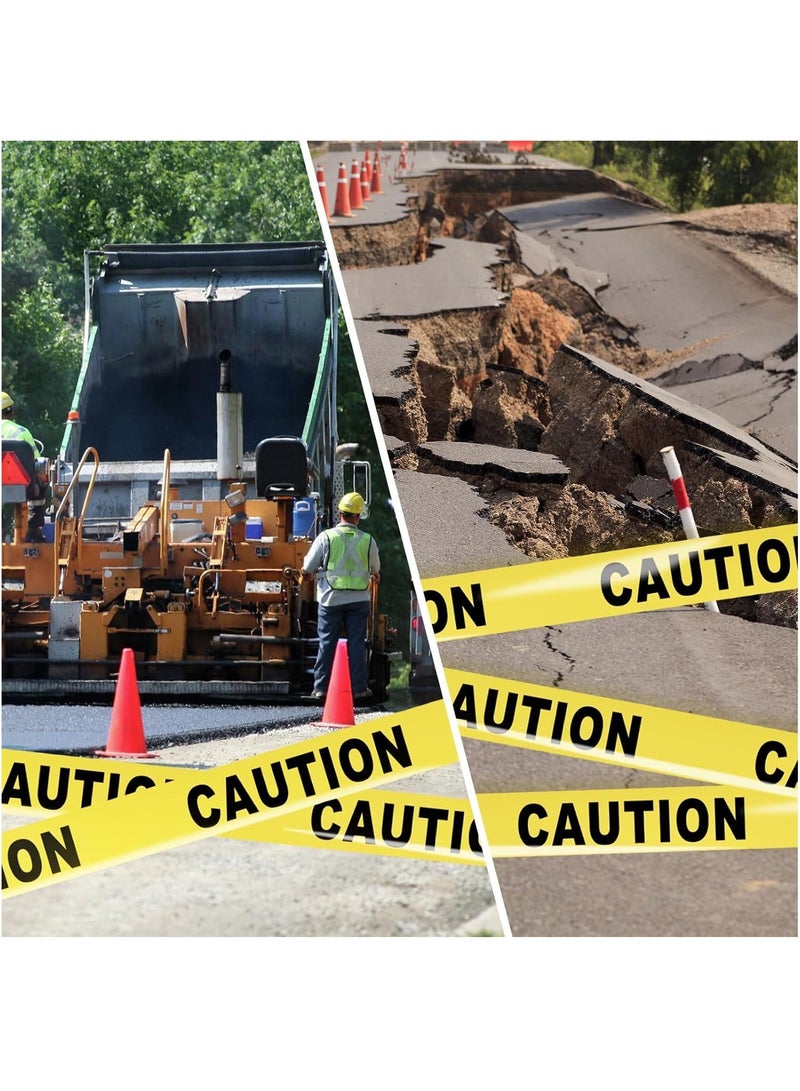 Yellow Caution Tape 2 Pack 3" x1000ft Decorations Caution Tape Roll Construction Tape for Danger/Hazardous Areas/Crime Scene Party Decoration Halloween - Image 4