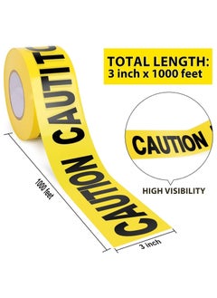 Generic Yellow Caution Tape 2 Pack 3" x1000ft Decorations Caution Tape Roll Construction Tape for Danger/Hazardous Areas/Crime Scene Party Decoration  - Image 2