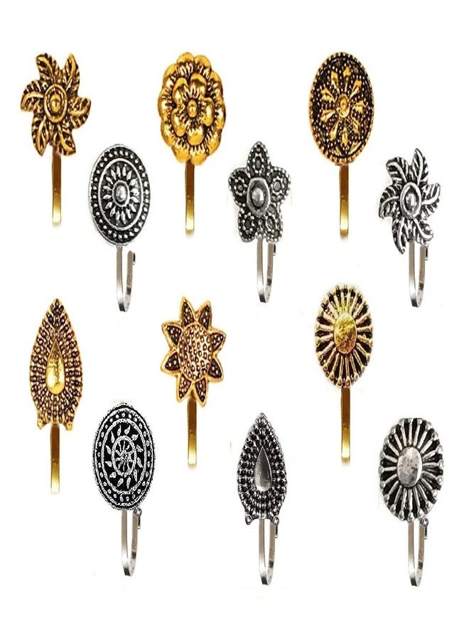 THANUS CRAFT THANU'S CRAFT Clip on Nose Ring without Piercing Stud Pressing Nose Pin oxidized jewellery for women - Image 1