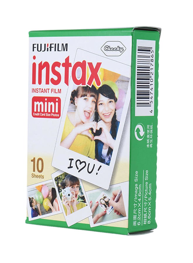 FUJIFILM Instax Mini Instant Photo Paper Film 10 Sheets Pack White - Image 1
