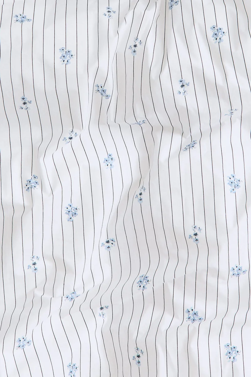 اتش اند ام طقم غطاء لحاف بمقاس دبل وكينج من قطن بيركال