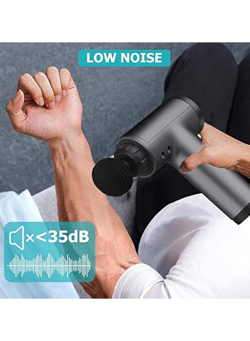 عربست جهاز تدليك الأنسجة العميقة بالقرع العميق للعضلات والسيلوليت، مسدس تدليك كهربائي محمول باليد لكامل الجسم لعلاج آلام العضلات والتصلب وعرق النسا وآلام الظهر، بما في ذلك 4 رؤوس تدليك - Image 5