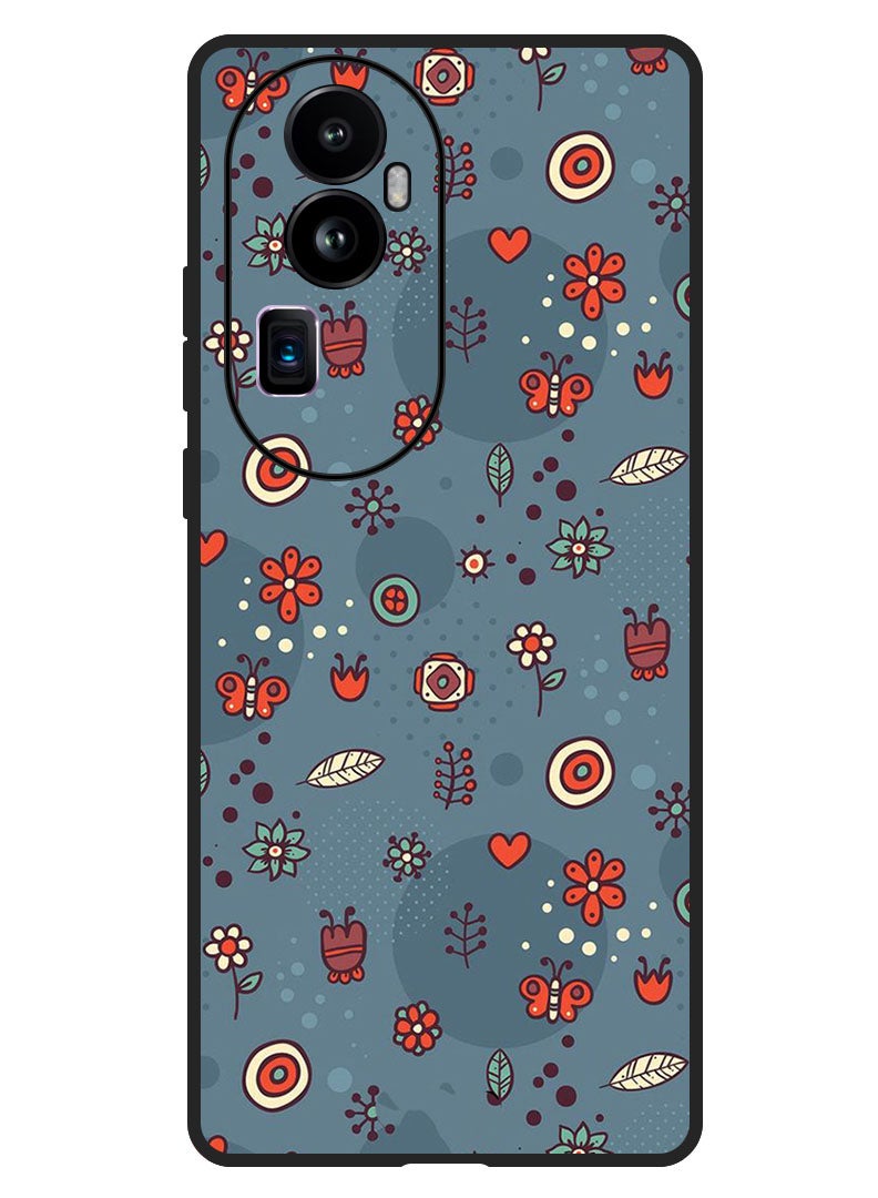 Theodor Protective Case Anti Scratch Shock Proof Bumper Cover For Oppo Reno 10 Pro Plus Leaves and Flowers - Image 1