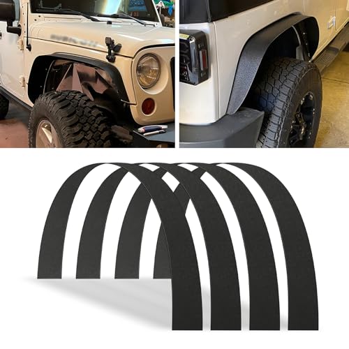KEEPDSGN Fender Flares Black 4PCS Universal Flexible 6" Wide Body Kit Wheel Arches Durable PP Off-Road Fender Wheel Flares Fit for Most Cars SUV Trucks Off-Road Jeep - Image 1