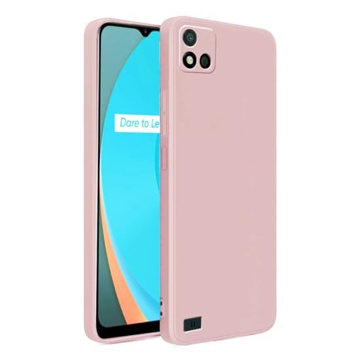 LIRAMARK Silicone Soft Back Cover Case for Realme C11 (2021) (Silicone Pink) - Image 1