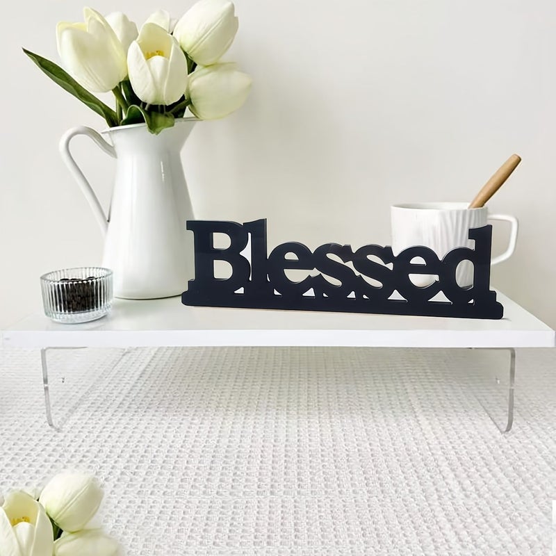 White Blessed Farmhouse Dining Table Centerpiece for Office Living Room - Image 4