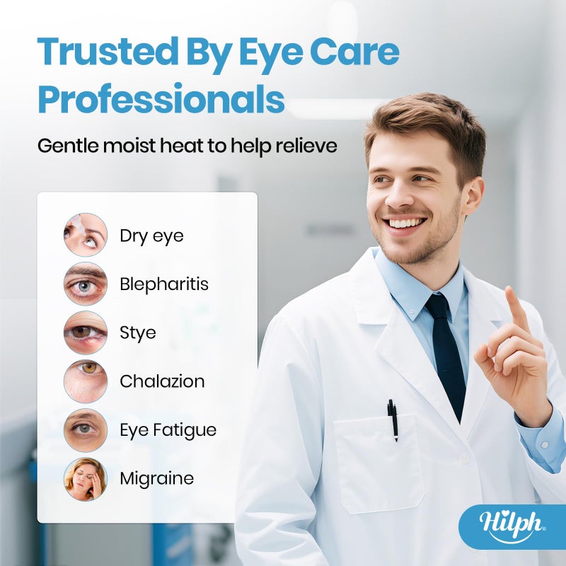 Hilph قناع العين المسخن بالميكروويف هيلف مع تصميم ثلاثي الأبعاد - كبير، تصميم بدون ضغط للعيون الجافة، حرارة رطبة دافئة لضغط العين لتخفيف التهاب الجفن، التعب، الصداع النصفي، مثالي للنوم والتأمل - Image 3